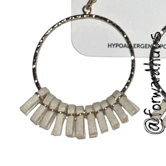 Evereve Hadley Leather Fringe Hoop Earrings - Picture 3 of 7